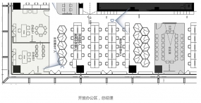 办公室总经理室装修案例平面图