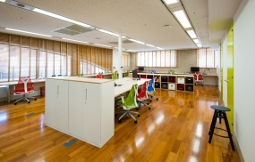 办公室实木地板铺贴效果图
