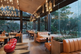 饭店装修效果图,中餐厅装饰实景图