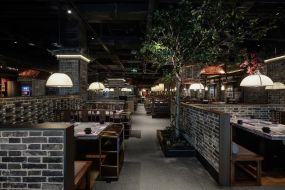 火锅店装修设计案例图,火锅店装修设计布局图