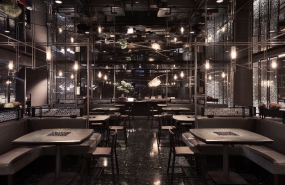 火锅店装修设计实景图,火锅店装修设计案例图