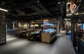 火锅店设计案例图,火锅店设计布局图