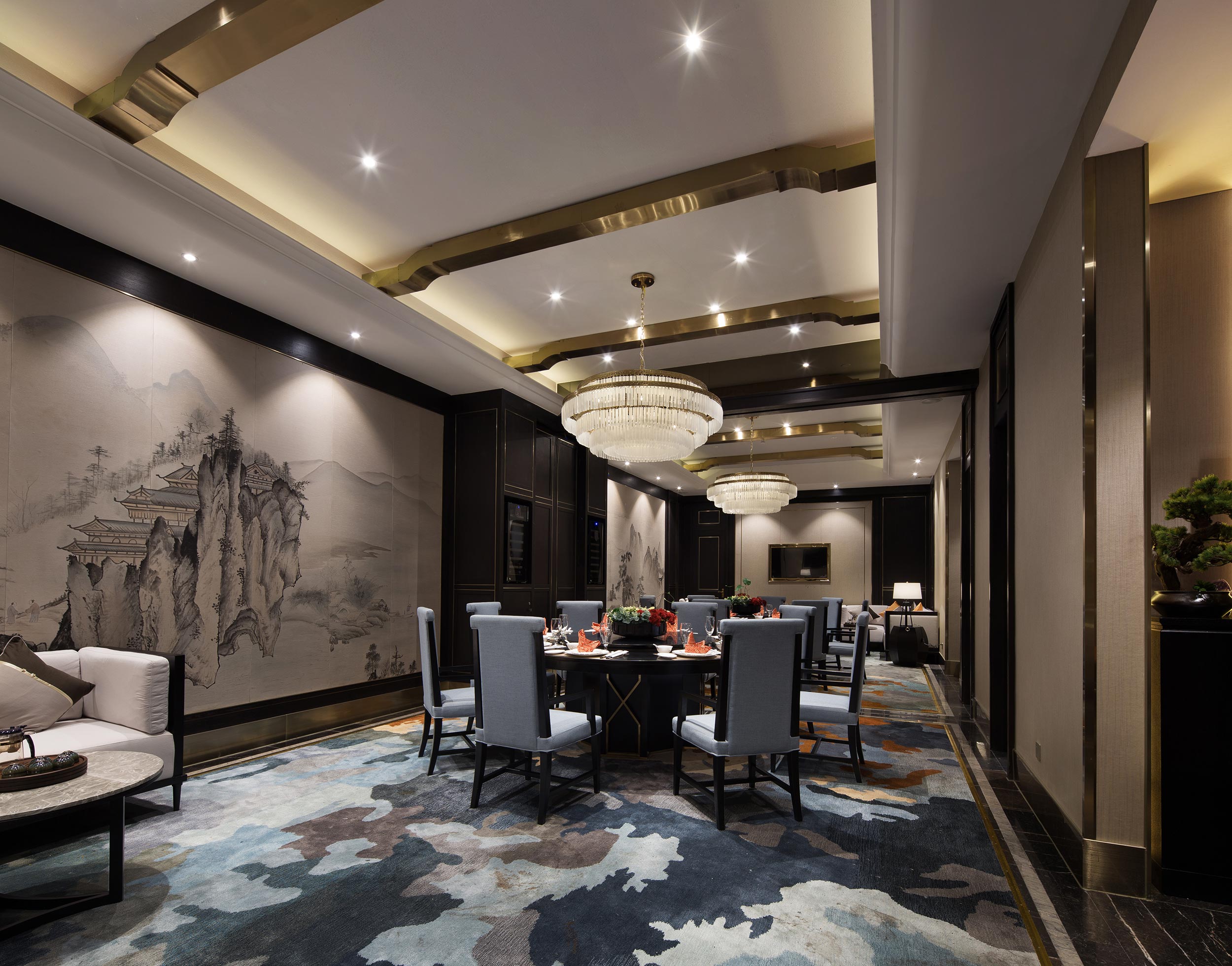 饭店装修设计布局图,饭店设计效果图