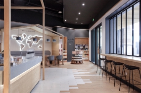 奶茶店装修设计案例图,奶茶店装修设计布局图