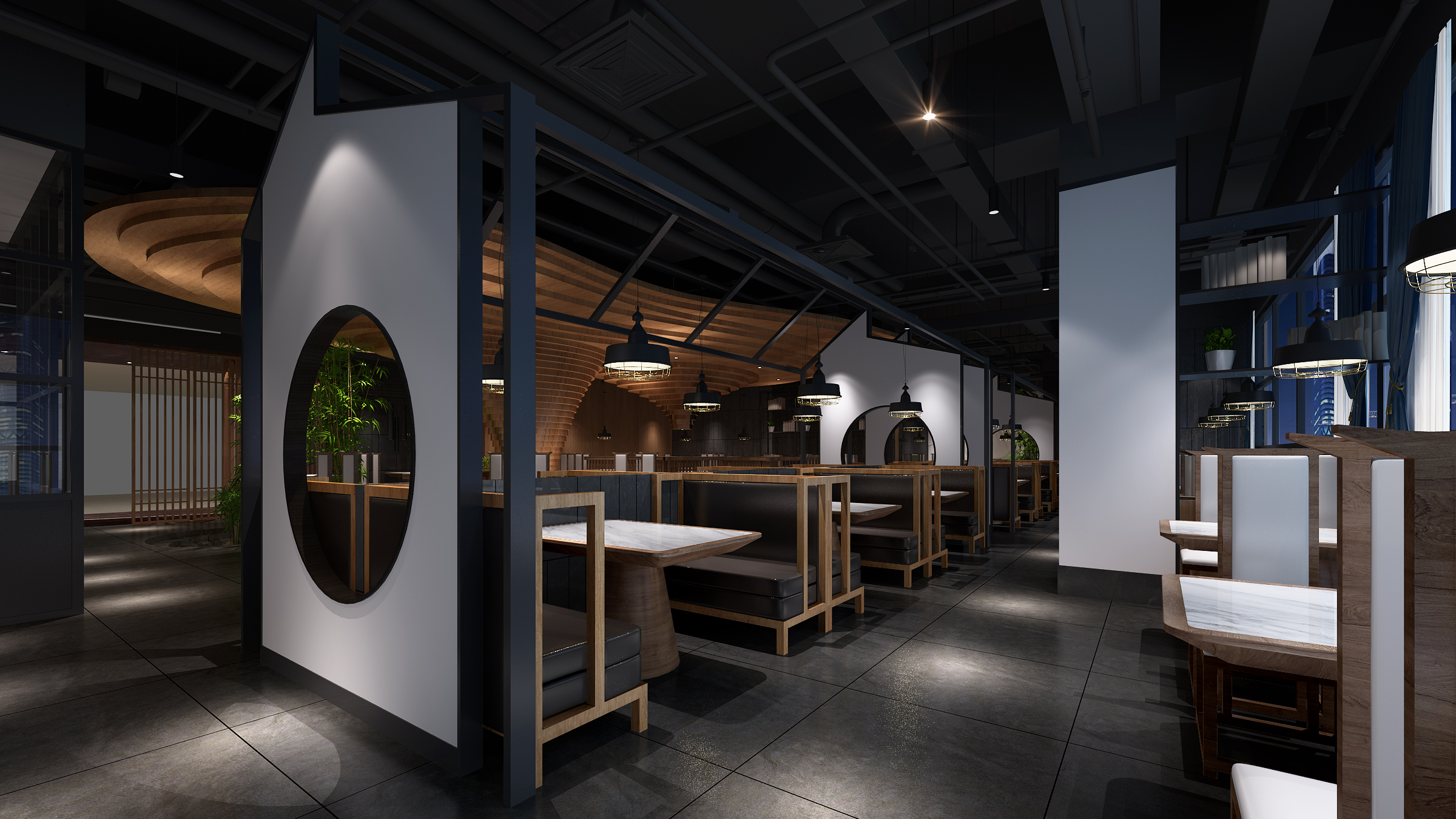 火锅店装饰效果图,火锅店装饰实景图