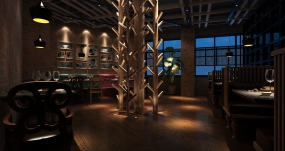 火锅店空间设计效果图