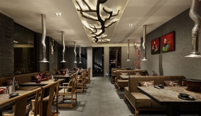烤肉店装饰设计布局图,火锅店店面装饰设计图片
