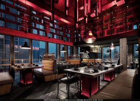 火锅店设计实景图, 火锅店设计图片