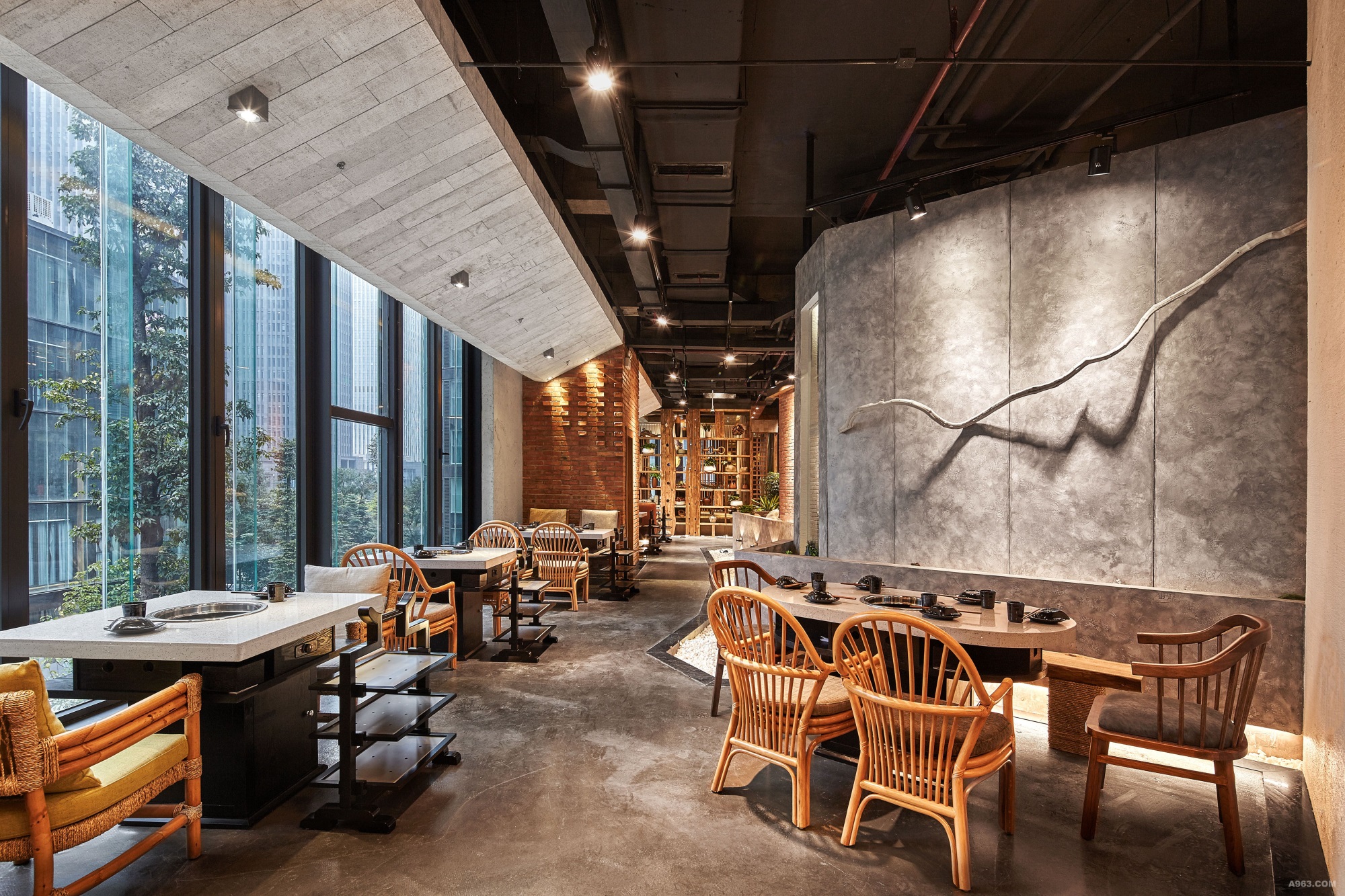 火锅店空间设计图片,火锅店装饰设计效果图