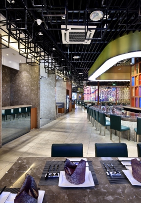 铁板烧店装修设计效果图,铁板烧店装修设计布局图