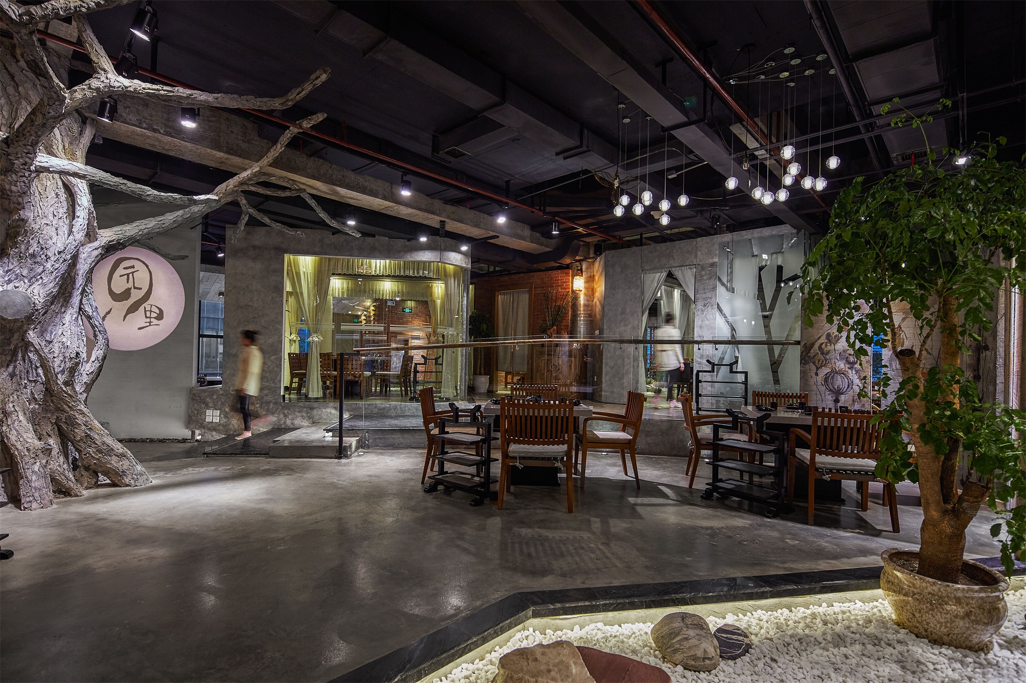 火锅店装饰效果图,火锅店装饰布局图