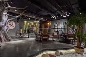 火锅店装饰效果图,火锅店装饰布局图