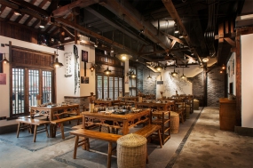 火锅店店面装饰图片, 火锅店店面空间设计效果图