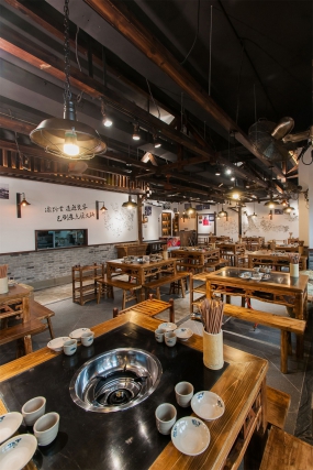 火锅店店面装修设计效果图,火锅店店面装修设计布局图