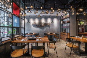 烧烤店装修设计实景图,烧烤店装修设计图片