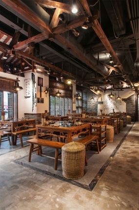  火锅店店面空间设计效果图,火锅店店面空间设计布局图