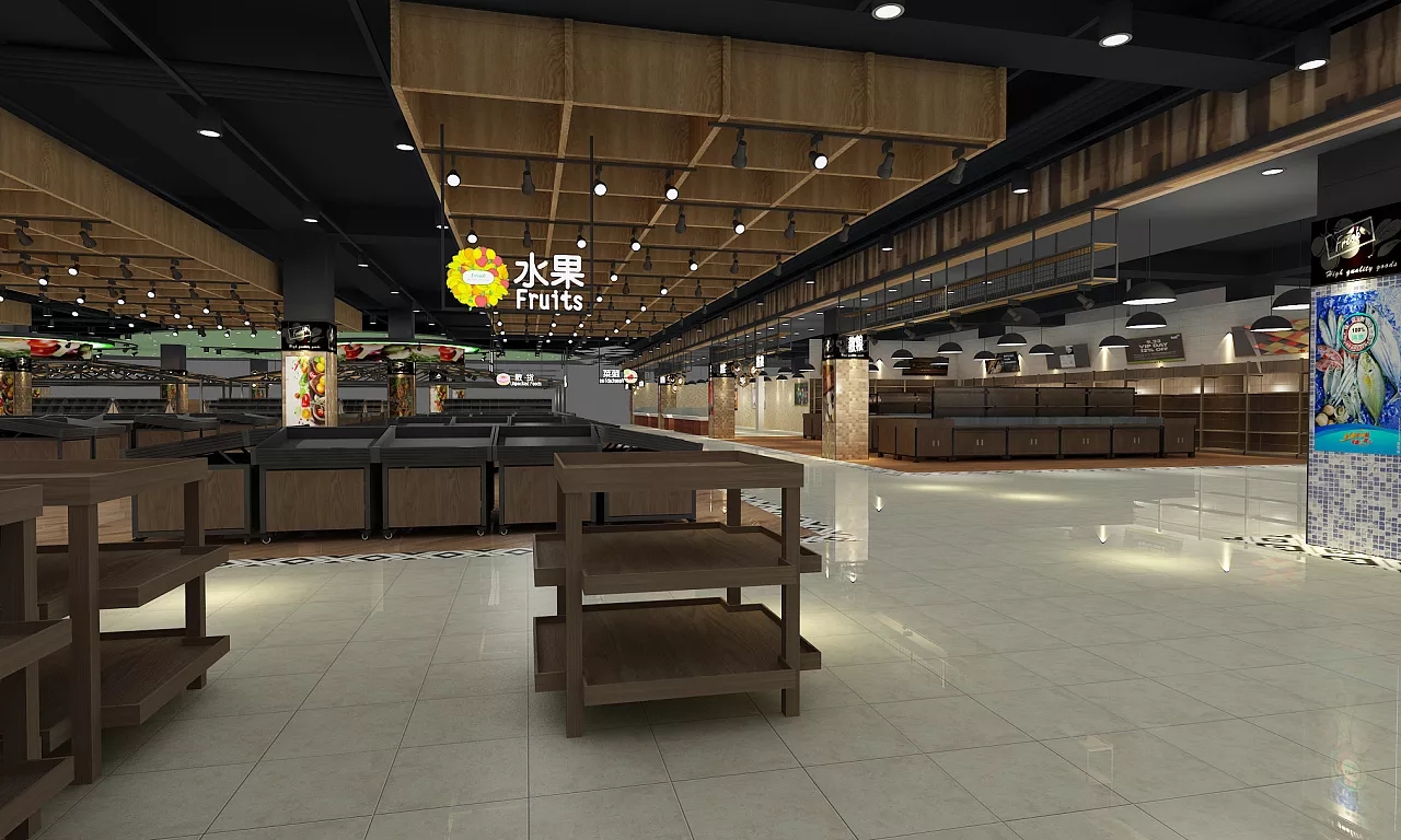 大型购物超市装修设计案例图,超市装修设计图