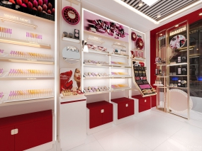 化妆品店装饰案例图,化妆品店装饰效果图