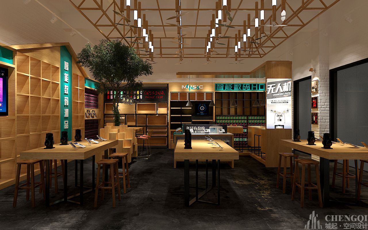 智能数码店空间设计布局图,智能数码店空间设计效果图