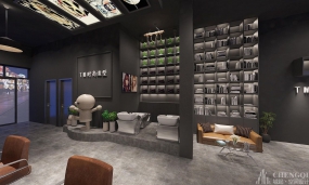 美发店空间设计效果图,美发店装饰设计布局图