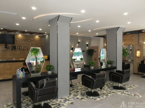 理发店装修效果图,美发店空间设计布局图
