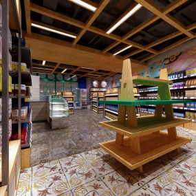 便利店布局效果图,便利店空间装饰大图