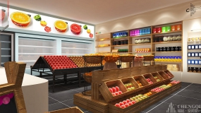 水果店装饰设计效果图,水果店装饰实景图