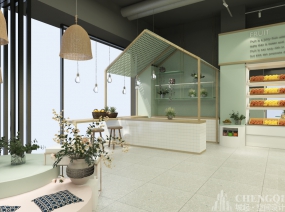 水果店布局效果图,水果店空间设计实景图