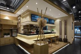 韩式料理店实木餐桌椅图片