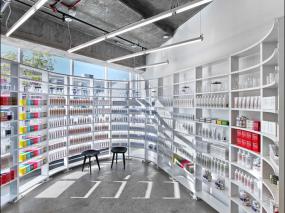 现代简约黑白风格化妆品店装修效果图
