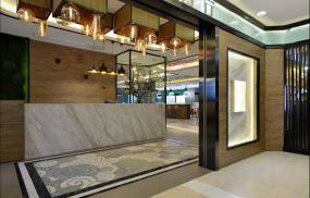 最新茶餐厅室内设计装修效果图2018图片