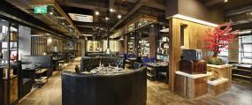 火锅店装修格栅吊顶装饰效果图