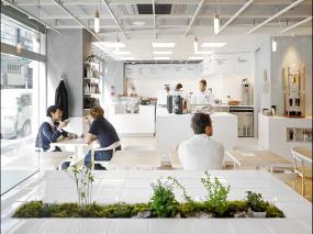 超市奶茶店产品展示柜装修效果图
