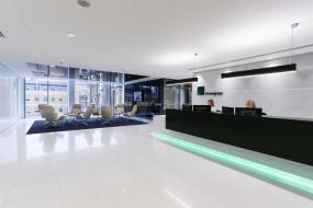 最新办公室石膏板背景墙装饰实景图