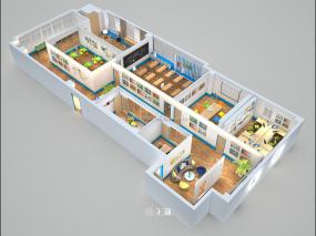 高档儿童培训学校装修效果图