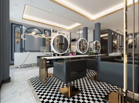 高档大型美发店装修效果图