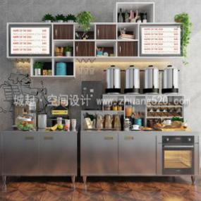 最新简约风格奶茶店设计装饰效果图