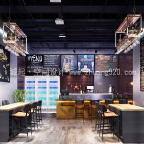 简约风格奶茶店装修实物图片