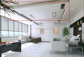 现代公司办公室吊顶装饰效果图