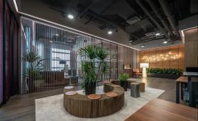 现代办公室风格员工办公桌效果图