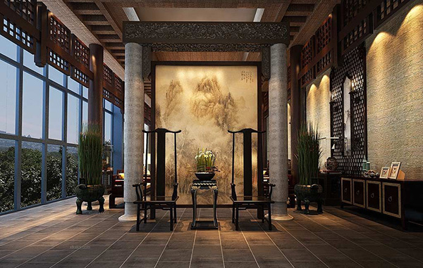 中式风格<a href=http://www.1-xian.com target=_blank class=infotextkey>办公室装修</a>效果图片