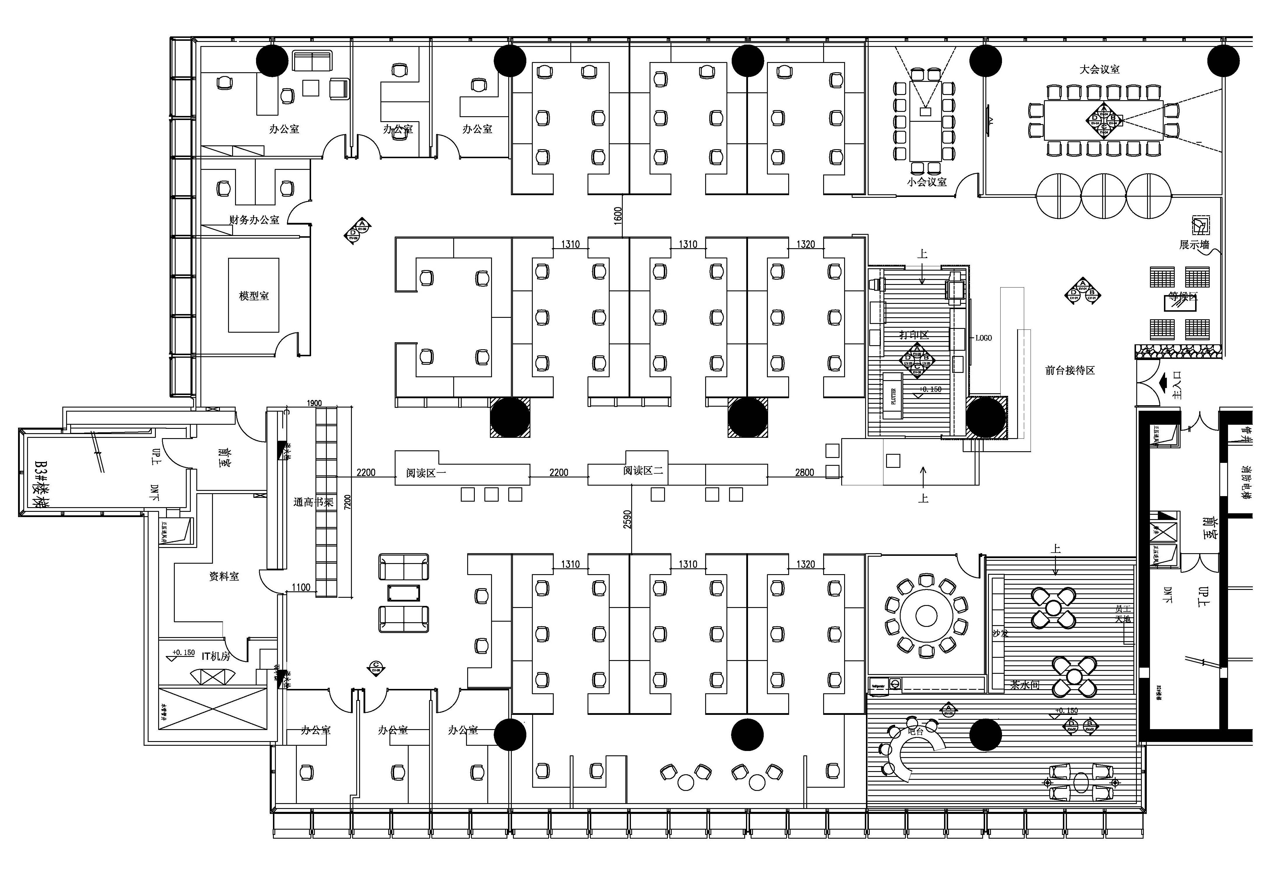 咨询公司办公室装修设计平面图,办公室设计平面图