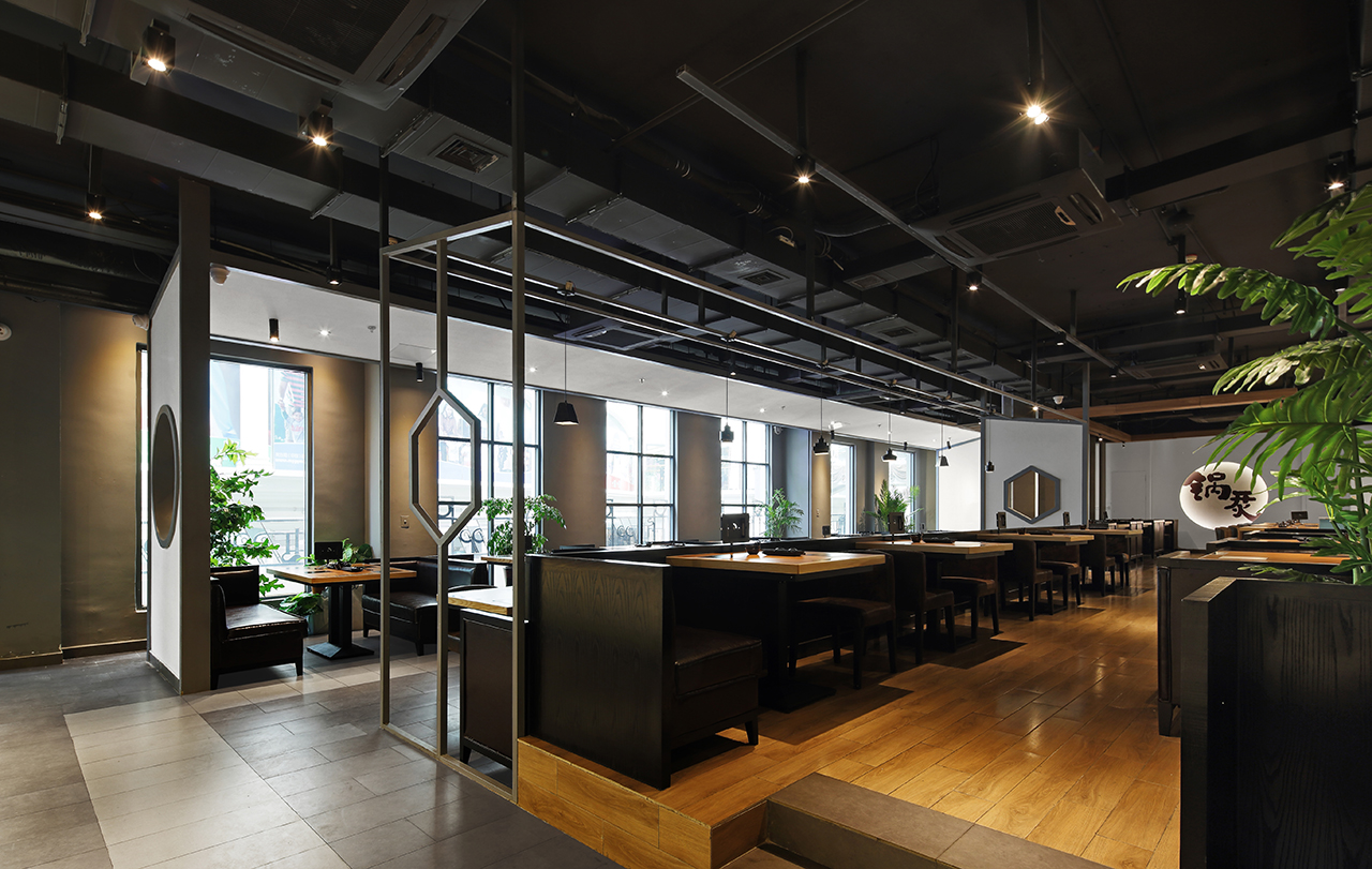 火锅店店面装饰设计效果图,火锅店店面装饰设计布局图