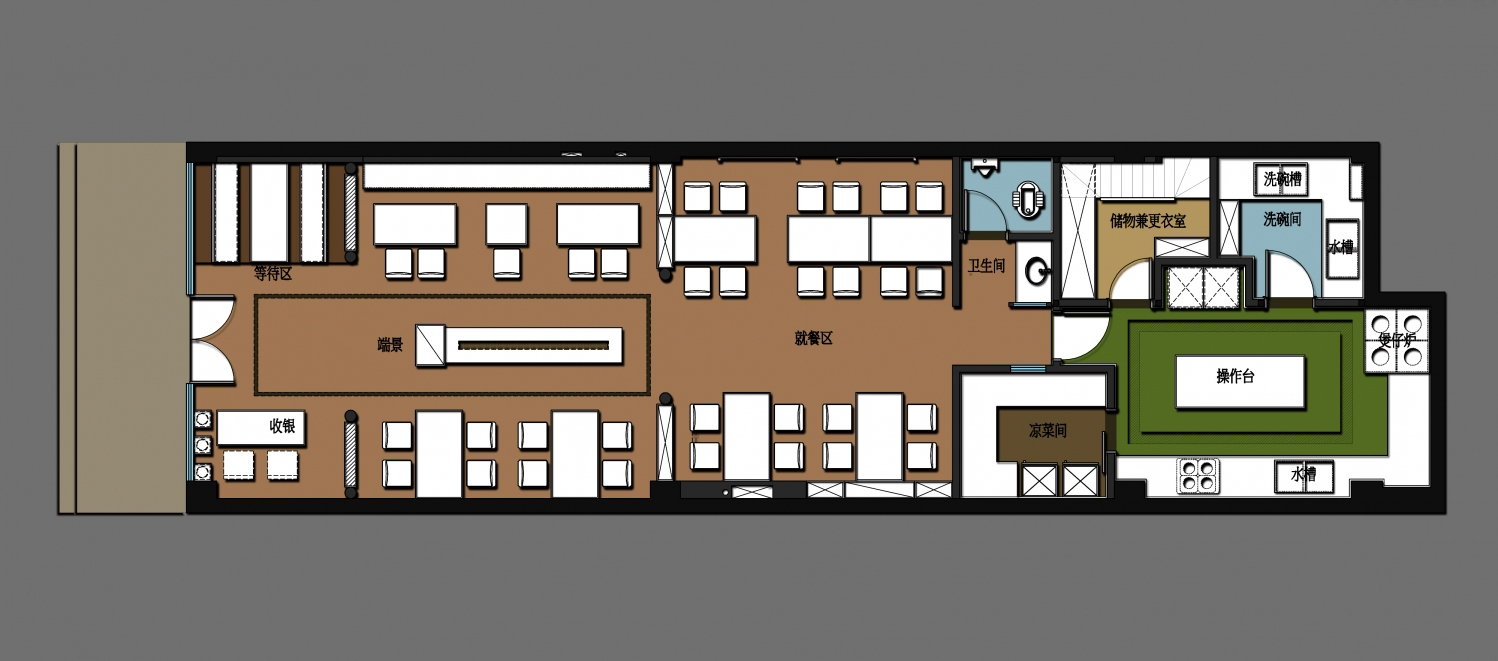 简约快餐店装修设计平面图,简约快餐店装修设计平面