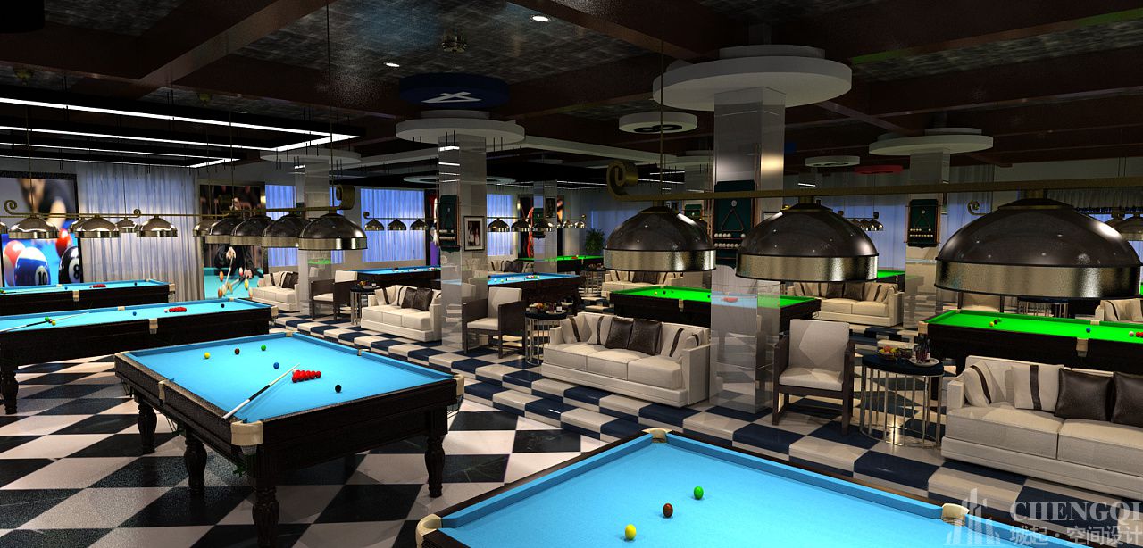 台球厅空间装饰图片,台球厅空间装饰实景图