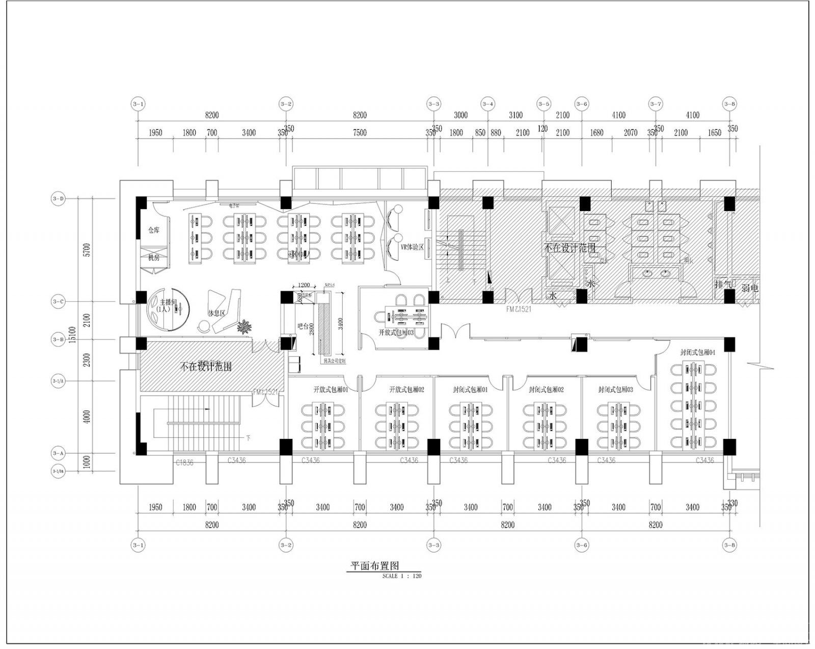 网吧空间设计平面图,网吧空间装饰平面图