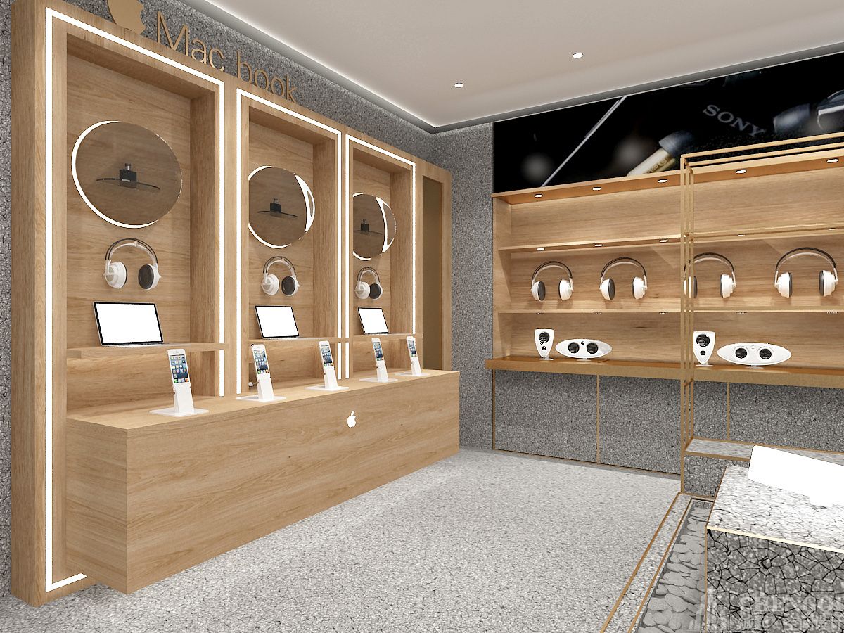 手机体验店装饰布局图,数码店装修设计效果图