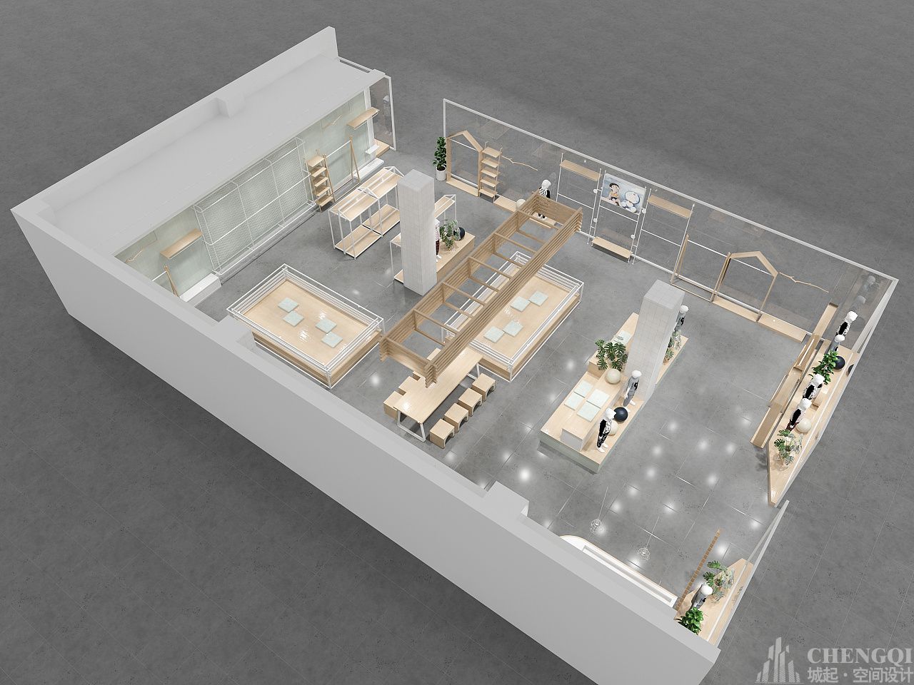  宝宝衣服店装修设计平面图,儿童生活用品空间设计平面图