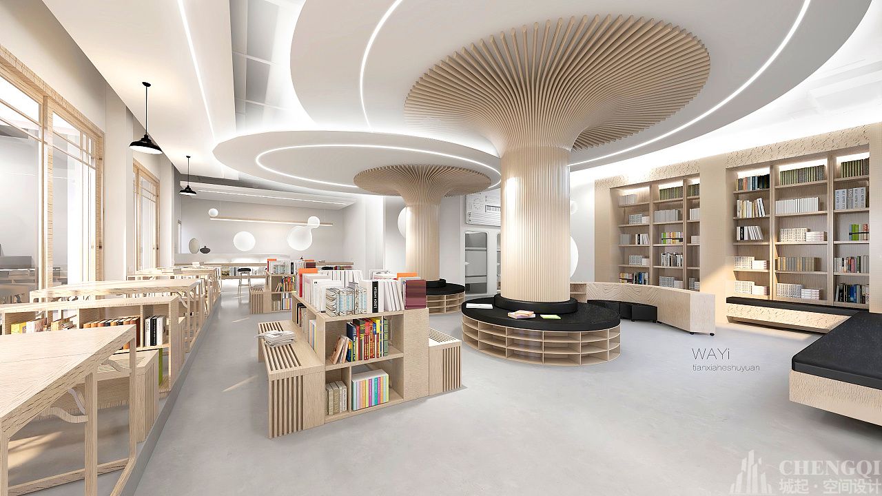 图书馆装饰案例图,图书馆装饰图片