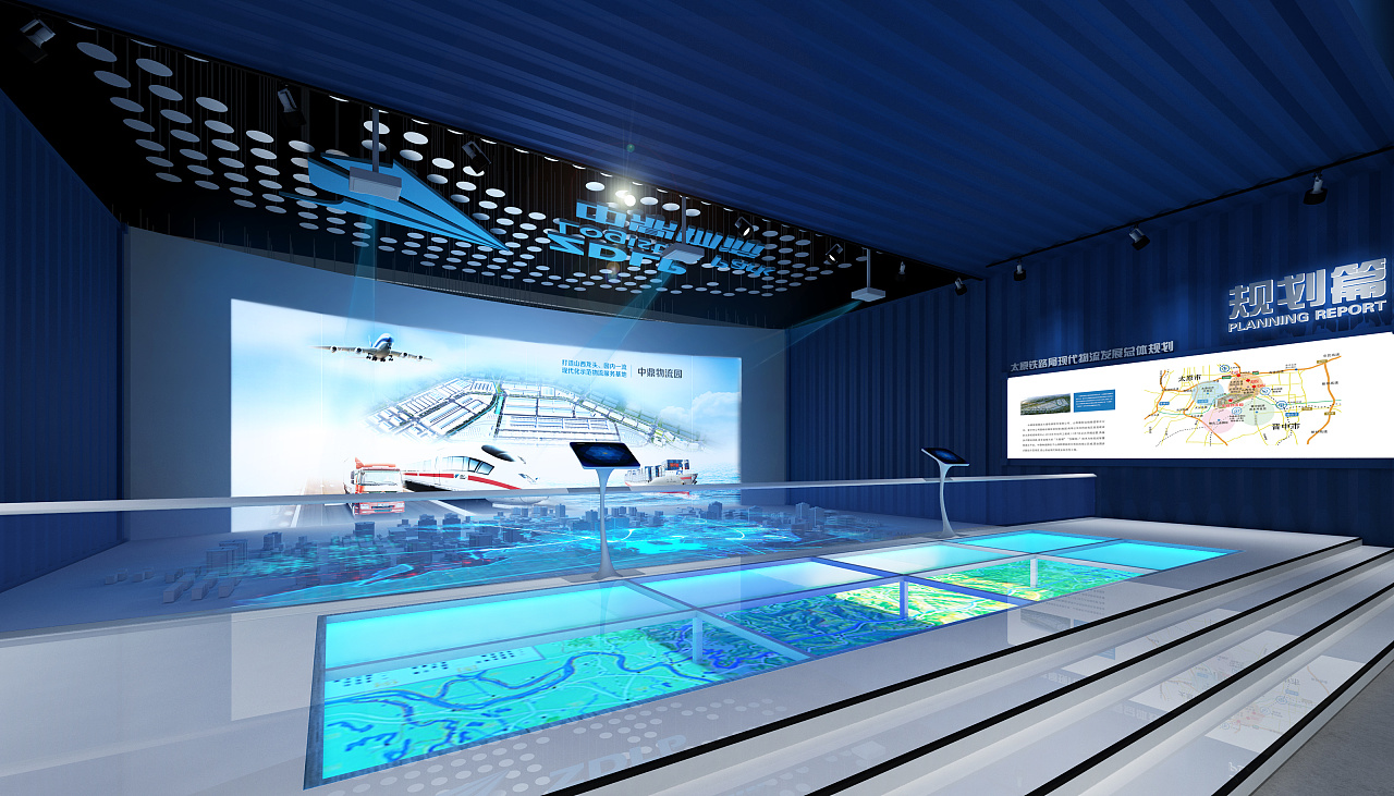 简约风展厅装饰设计效果图,装饰设计效果图